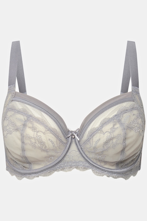 Bügel-BH, Mesh-Cups, Spitze, Cup C - E