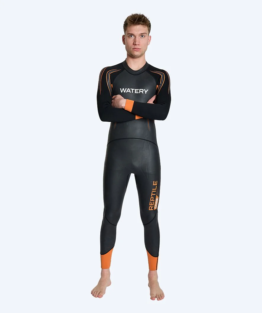 Watery våddragt til mænd - Reptile Core - Sort/orange