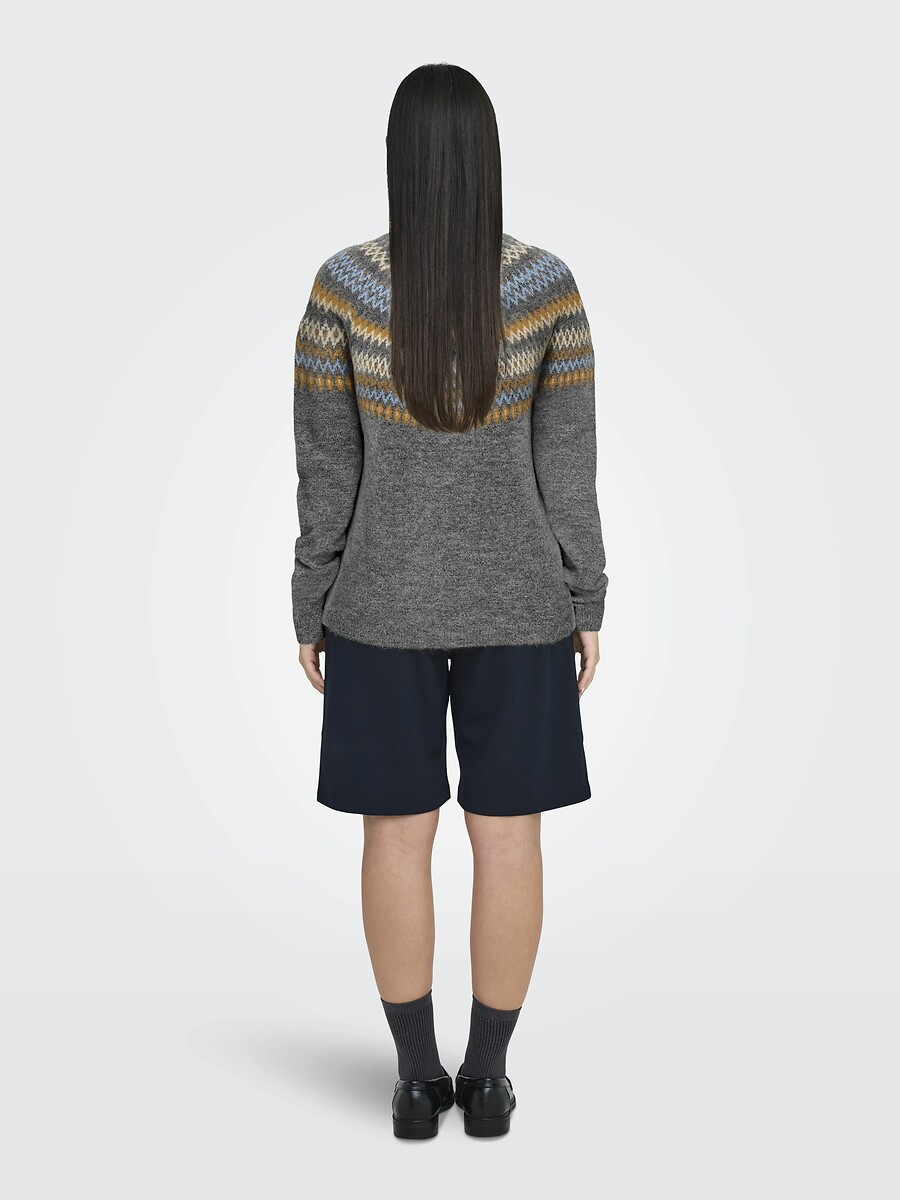 SOMENTE<br>Suéter em malha fina com padrão jacquard
