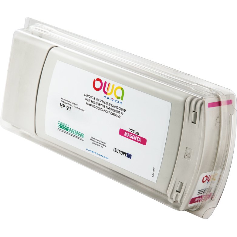 Cartouche d'encre traceur remanufacturée OWA - standard - Magenta - pour HP 91