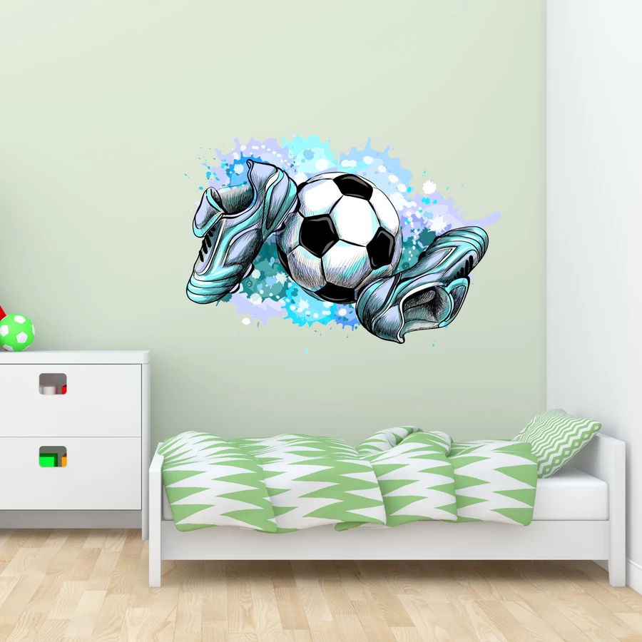 Nikima Wandtattoo 187 Fussballschuhe und Ball in 4 vers. Größen bunt