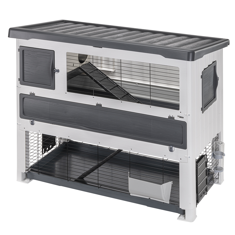 Ferplast cage lapin grand lodge 140 plus, clapier extérieur 2 étages, lapins, cochons d'inde, enclos pour lapins animaux