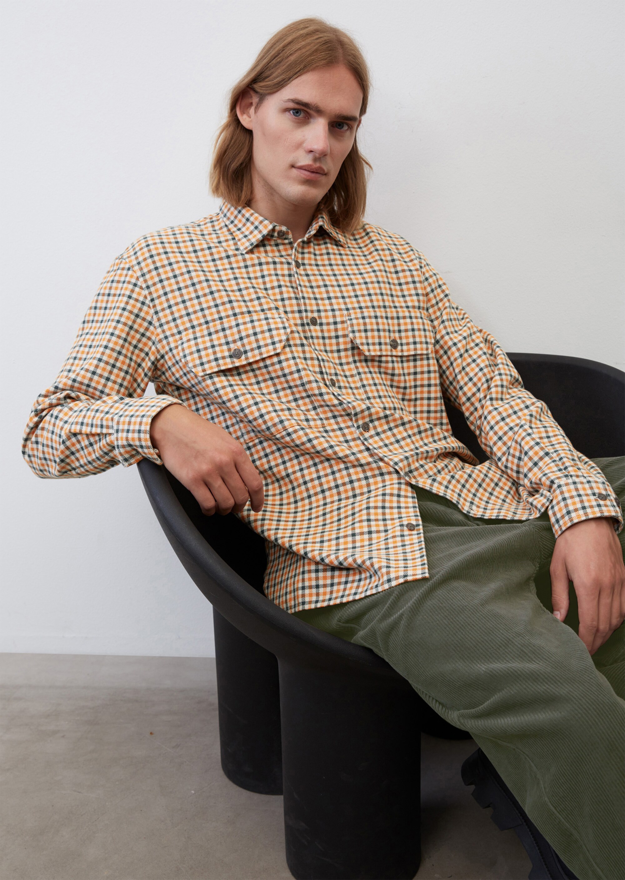 Winter-Twill Langarm-Hemd relaxed aus reiner Bio-Baumwolle