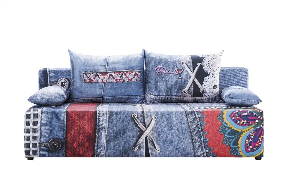 Schlafsofa Mural Blue Denimblau, mehrfarbig Grundfunktion