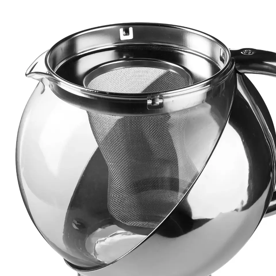 Secret de Gourmet - Theepot - glas/rvs - met filter - 1100 ml