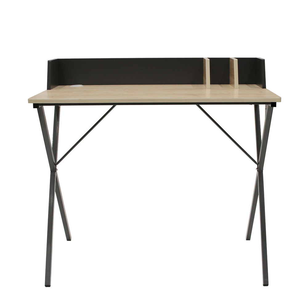 3S. x Home Bureau industriel Anthracite et bois LINCOLN