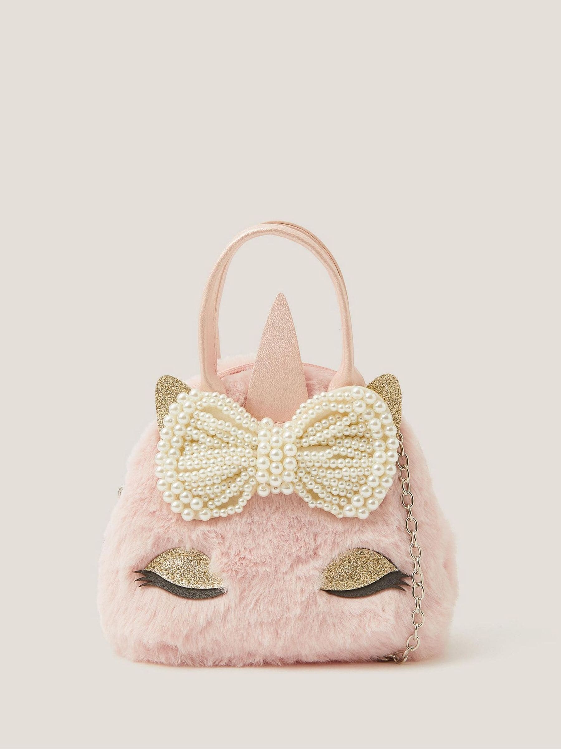 Monsoon Fluffy Bow Unicorn Handbag