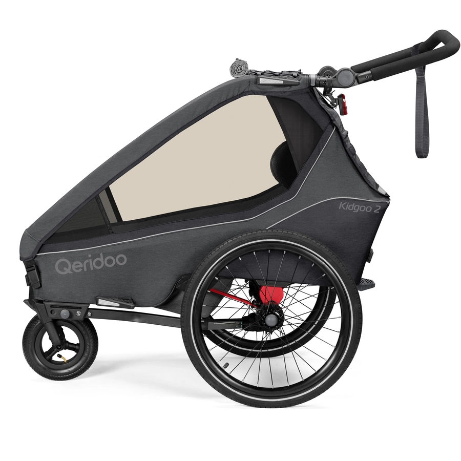 Qeridoo® Kinderfahrradanhänger Kidgoo2 Steel Grey Kollektion 2023