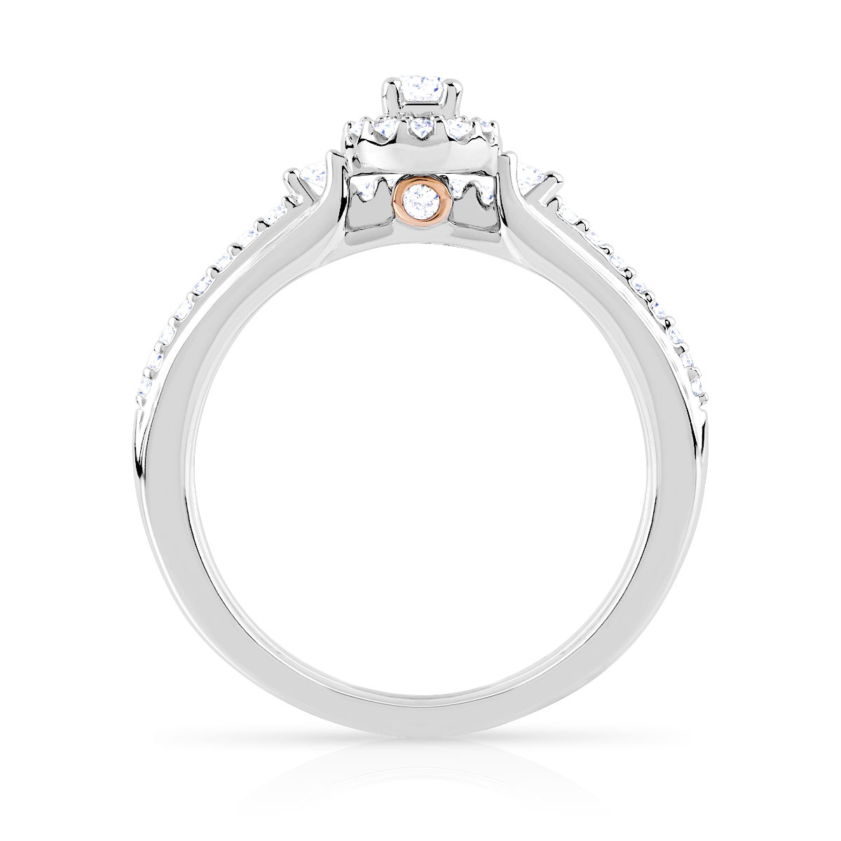 Bague et alliance 1/2 tours 2 ors 750 diamant