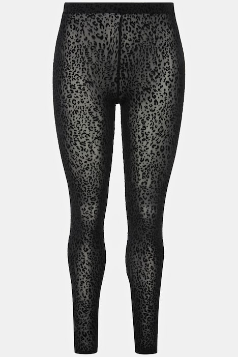Strumpf-Leggings, Mesh, Leomuster