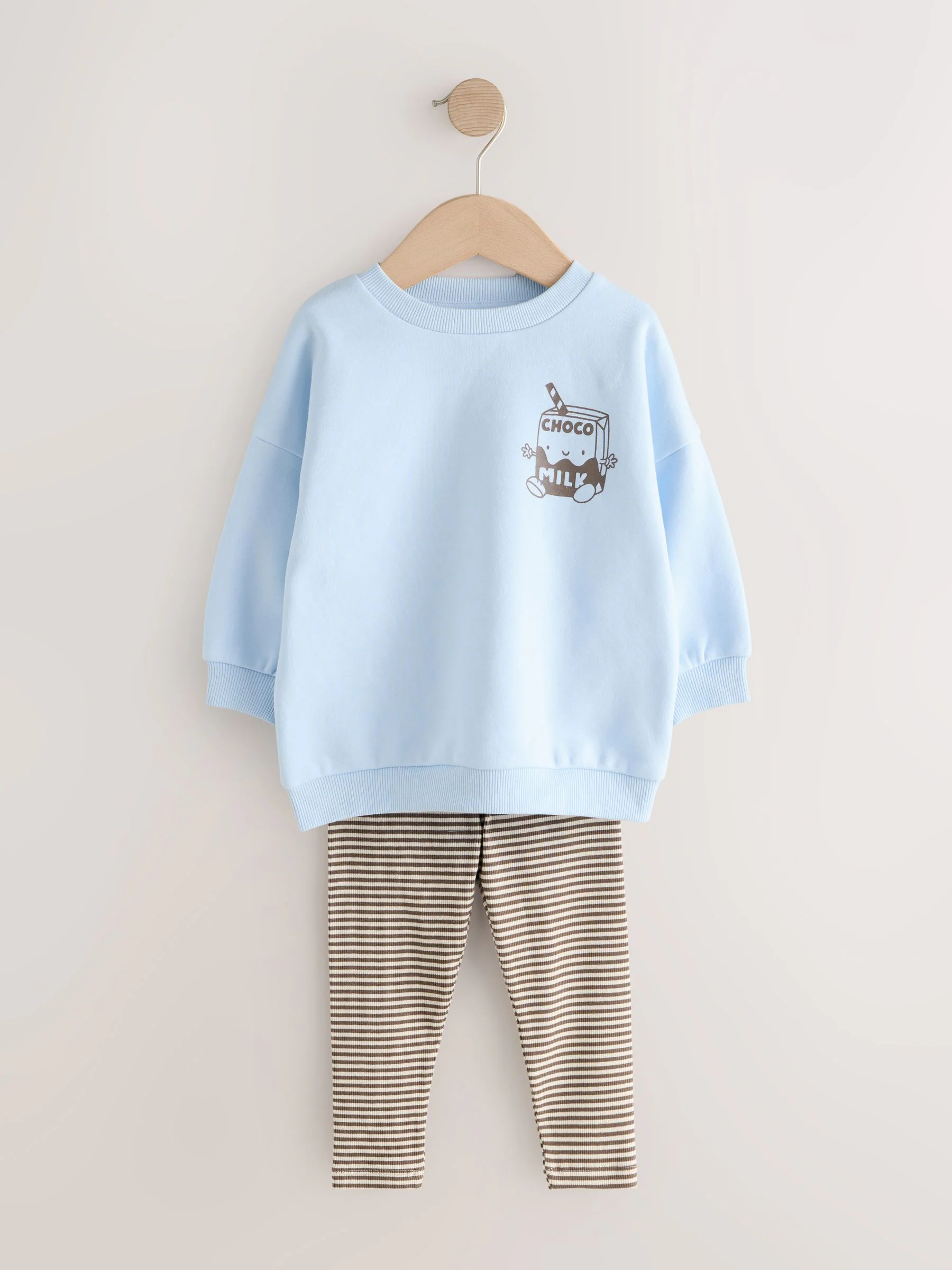 Blue Milk Print - Set met sweatshirt en legging (3 mnd-7 jr)