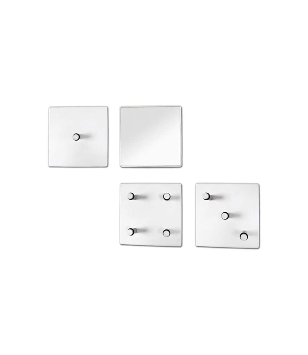 Paris Prix - Lot De 4 Patères En Métal laqué 15cm Blanc