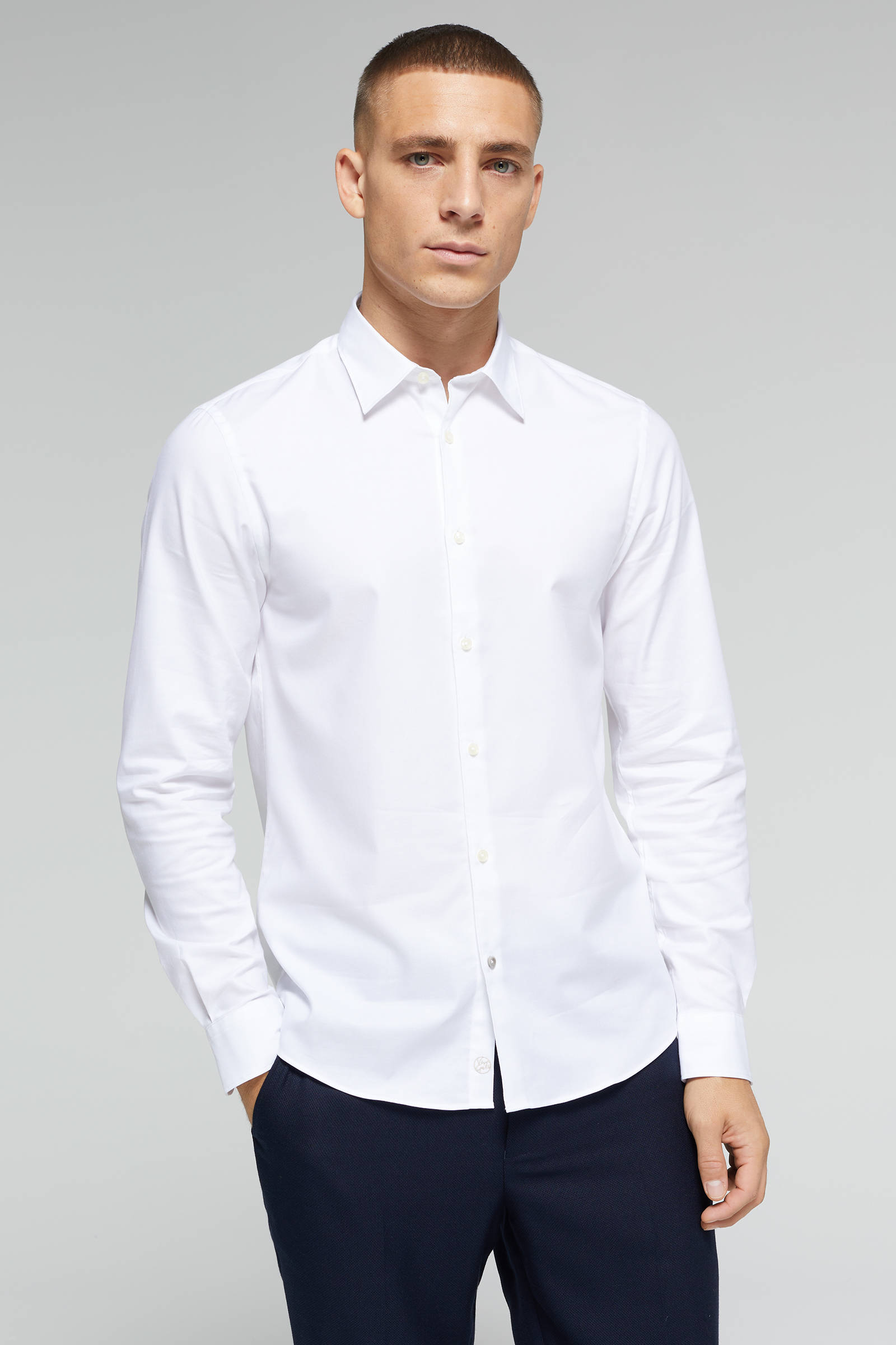 WE Fashion slim fit overhemd white uni