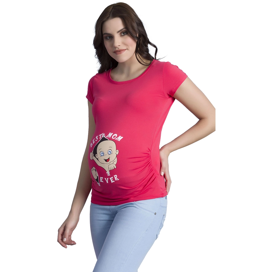 M.M.C. Umstandsshirt Best Mom Ever mit Motiv Koralle