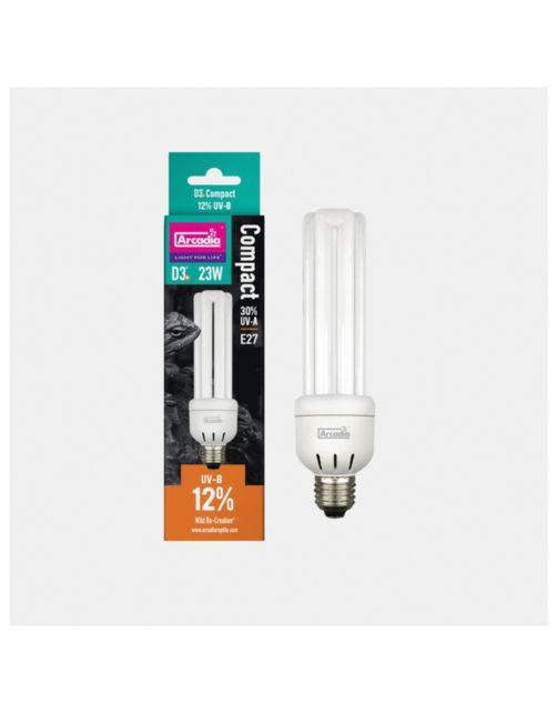 Arcadia D3+ Compact Lamp 12% Uvb - Verwarming - 23 Watt