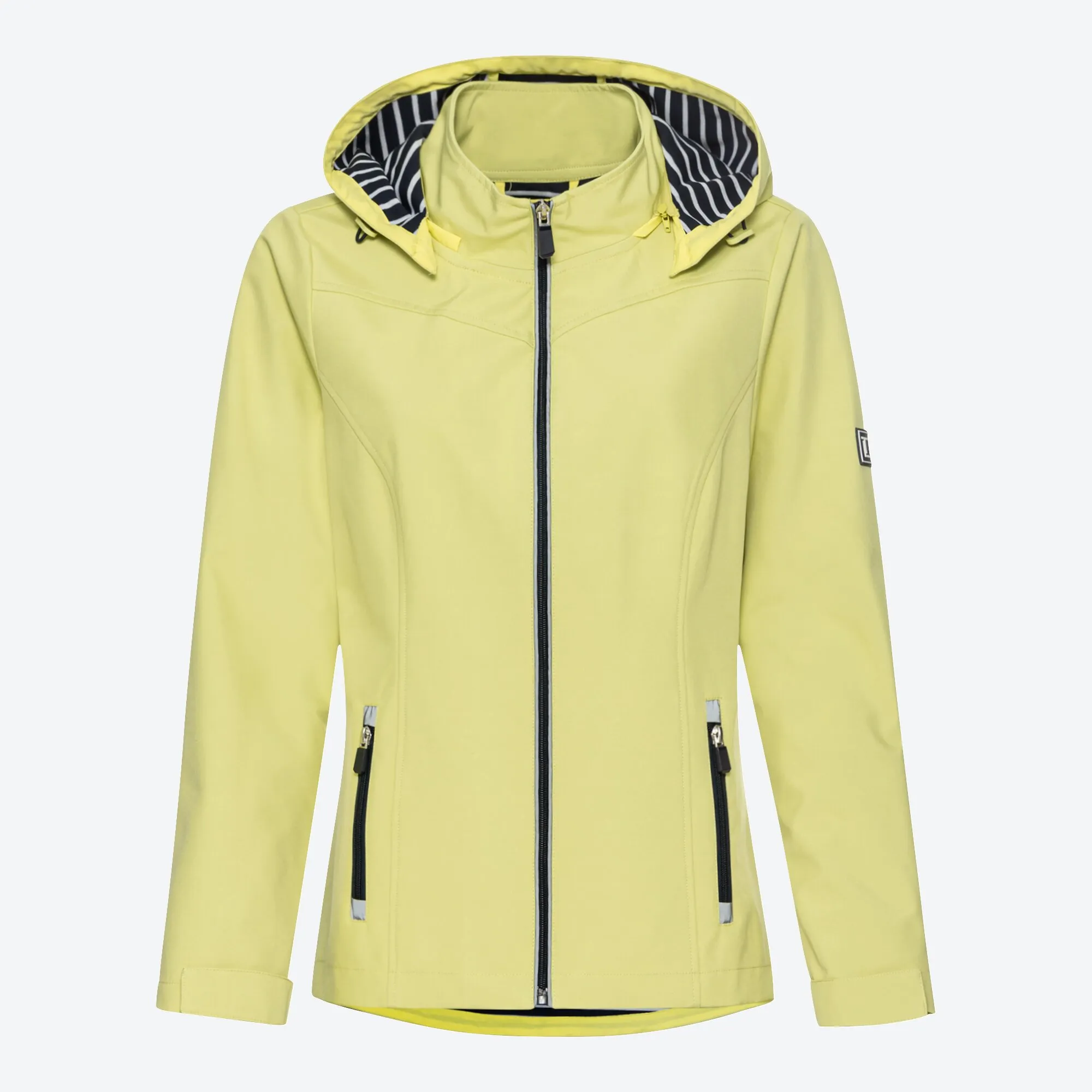 Damen-Softshell-Jacke mit abnehmbarer Kapuze
