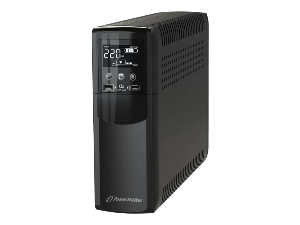 PowerWalker VI 800 CSW - UPS - AC 170 - 280 V - 480 Watt - 800 VA - 9 At - USB - output-stikforbindelser: 4