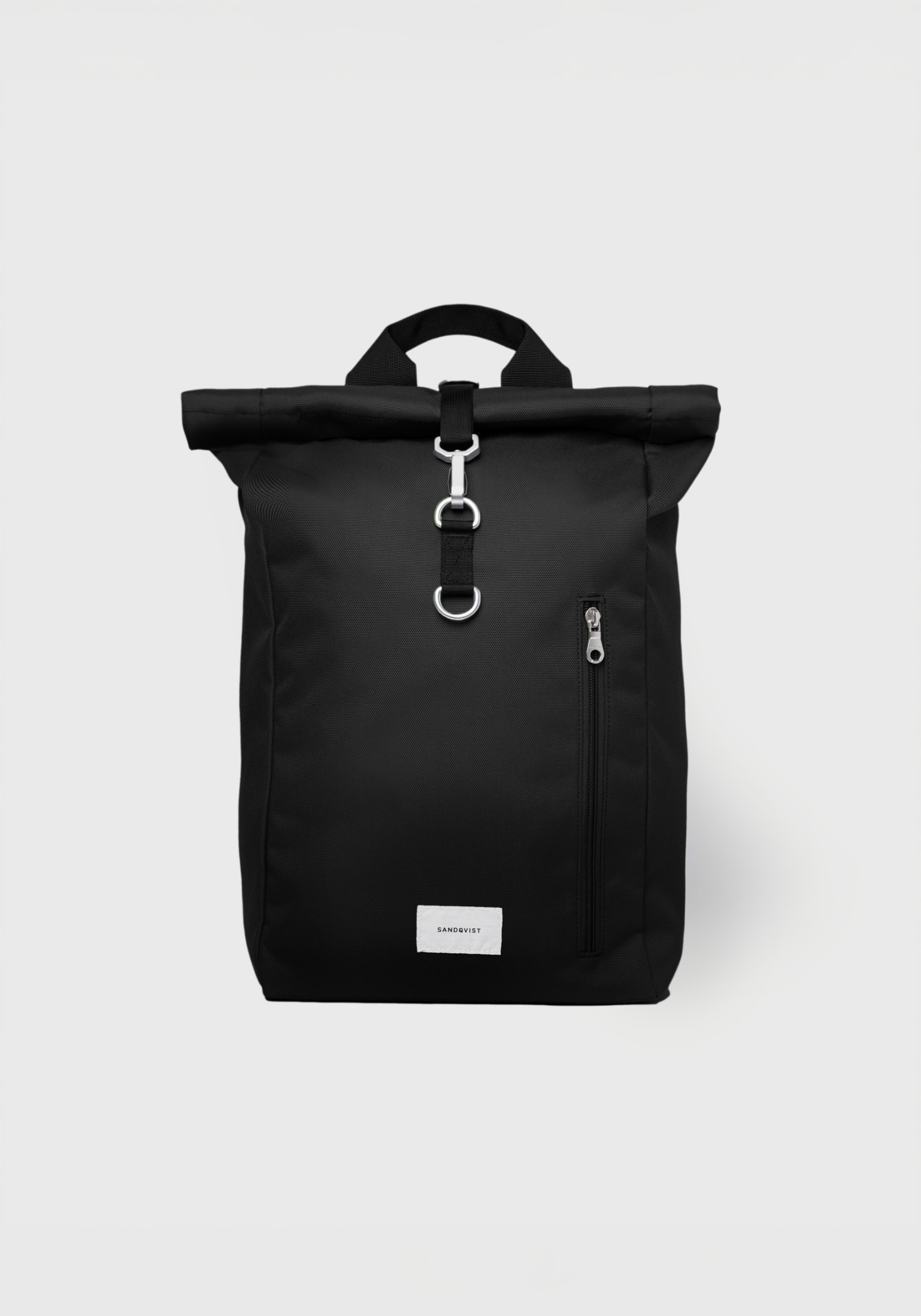 Sandqvist Rucksack Ground Rolltop Backpack L Black With Black Webbing