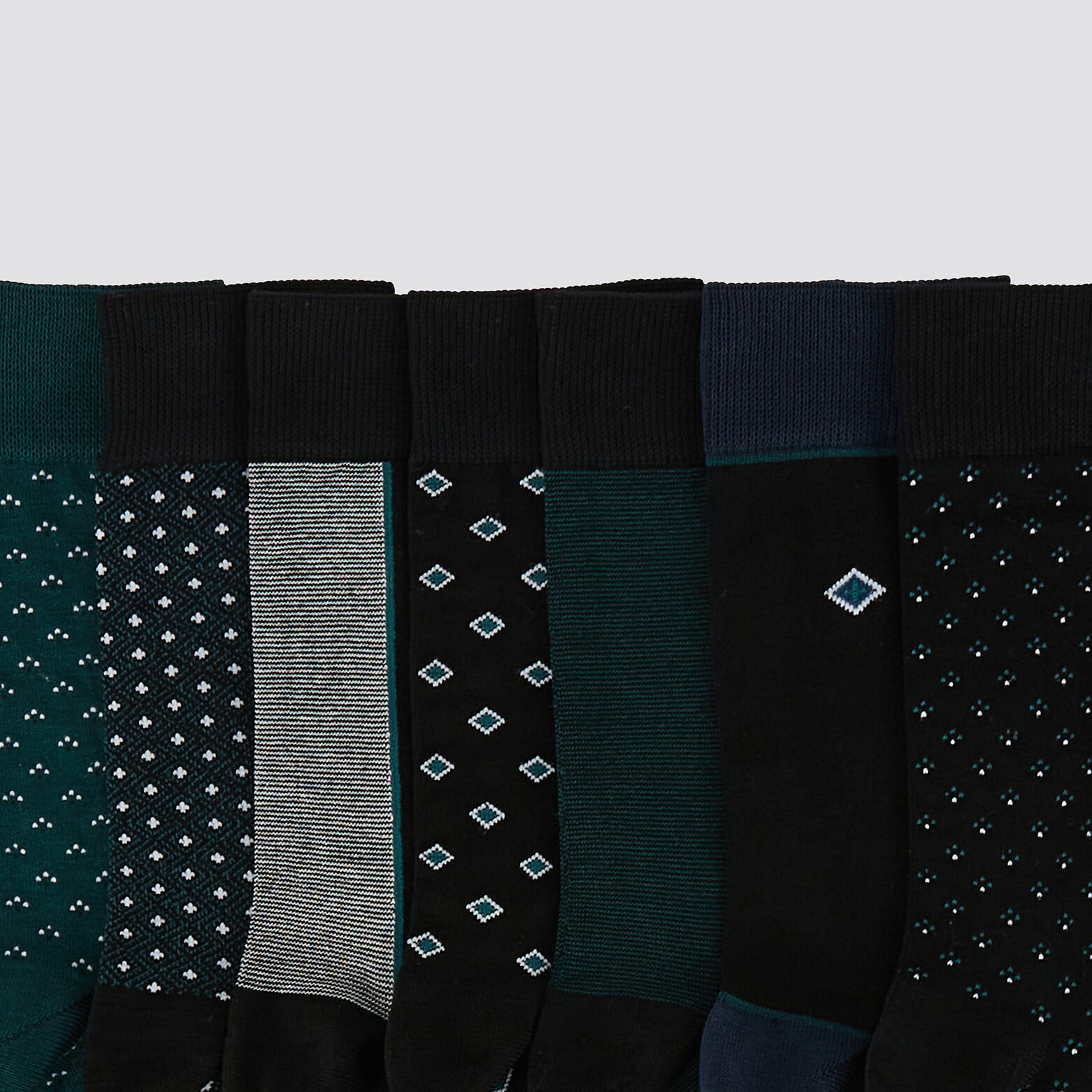 Coffret cadeau de 7 paires de chaussettes fantaisi Noir/ Gris