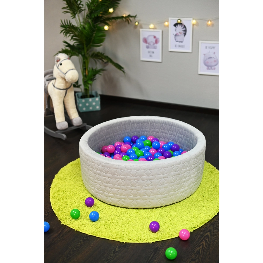 knorr toys® Bällebad soft - Cosy geo grey 300 balls softcolor