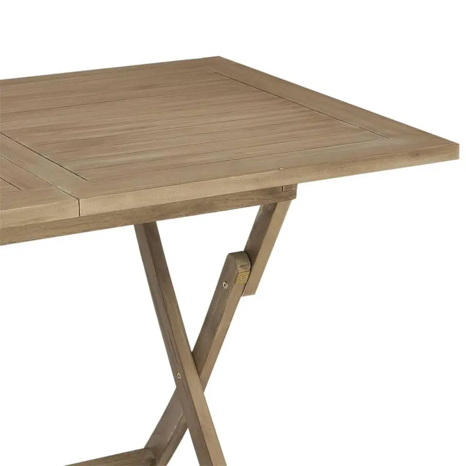 vidaXL - Tuintafel inklapbaar - Grijs - Massief teakhout - 120x70x75 cm