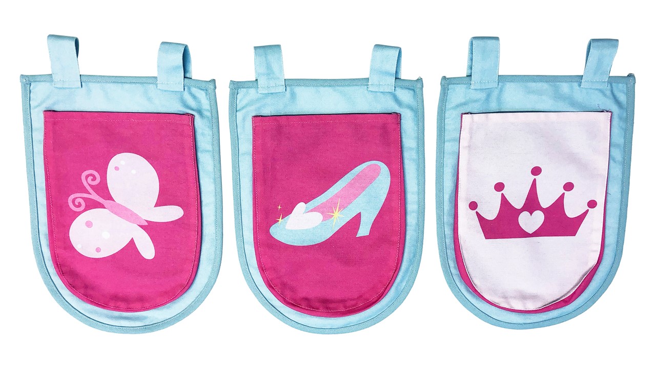 3 opbergzakjes Princess Pino/Scott roze