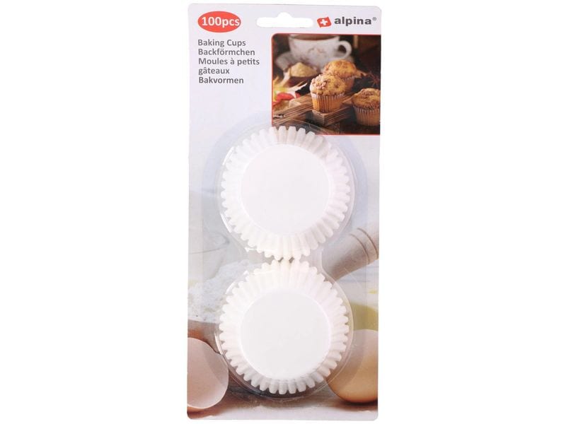 alpina Backförmchen 100 Stück Runde Backförmchen für Muffins und Cupcakes