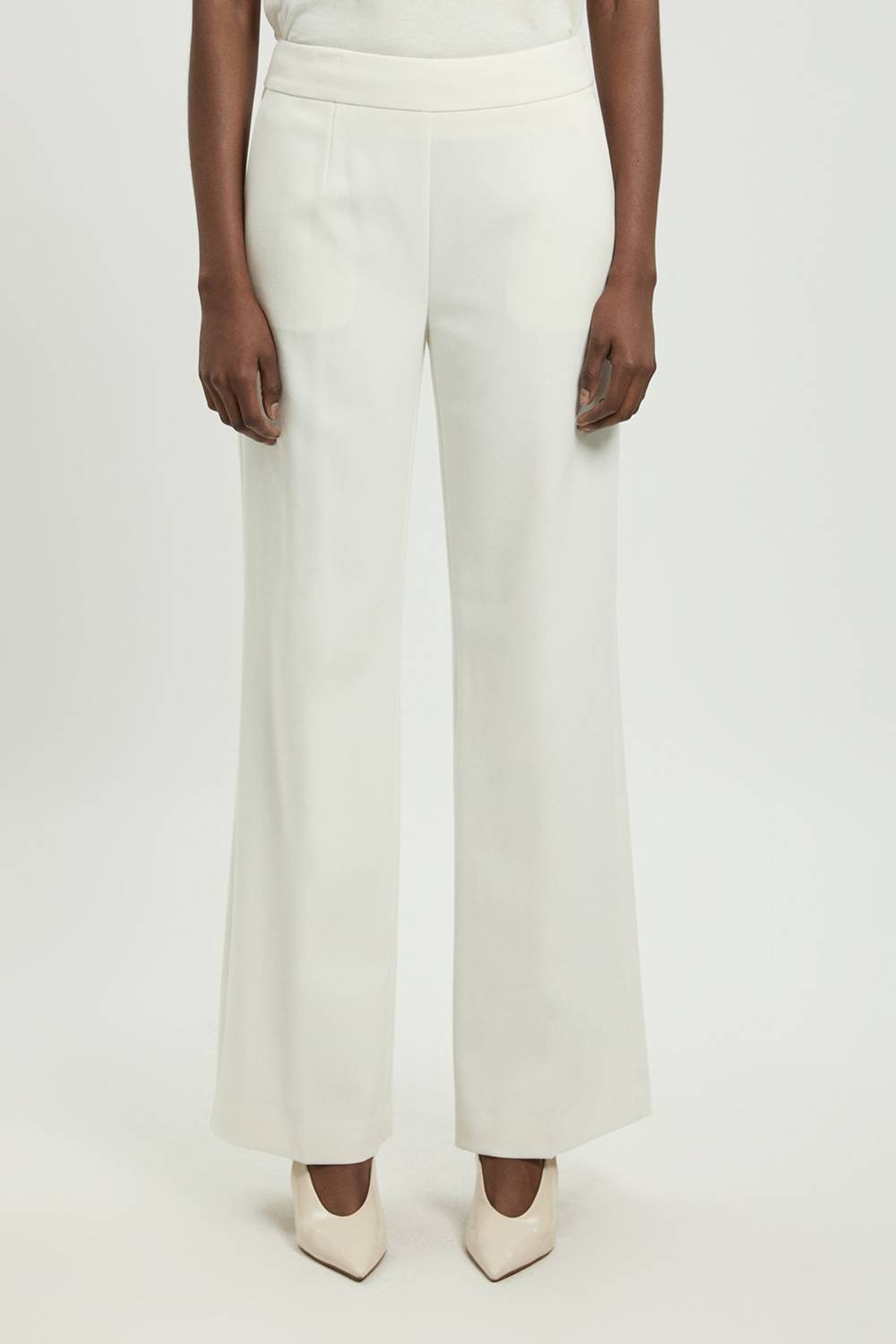 KarenMillen Pantalon Droit Ajusté en Tissu Stretch Compact