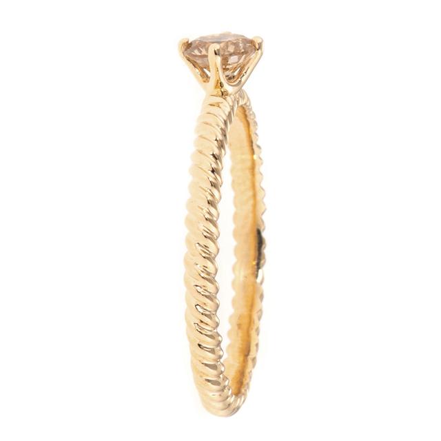 Brillant-Ring, champagnerfarben, 0,33 ct. Gold 375