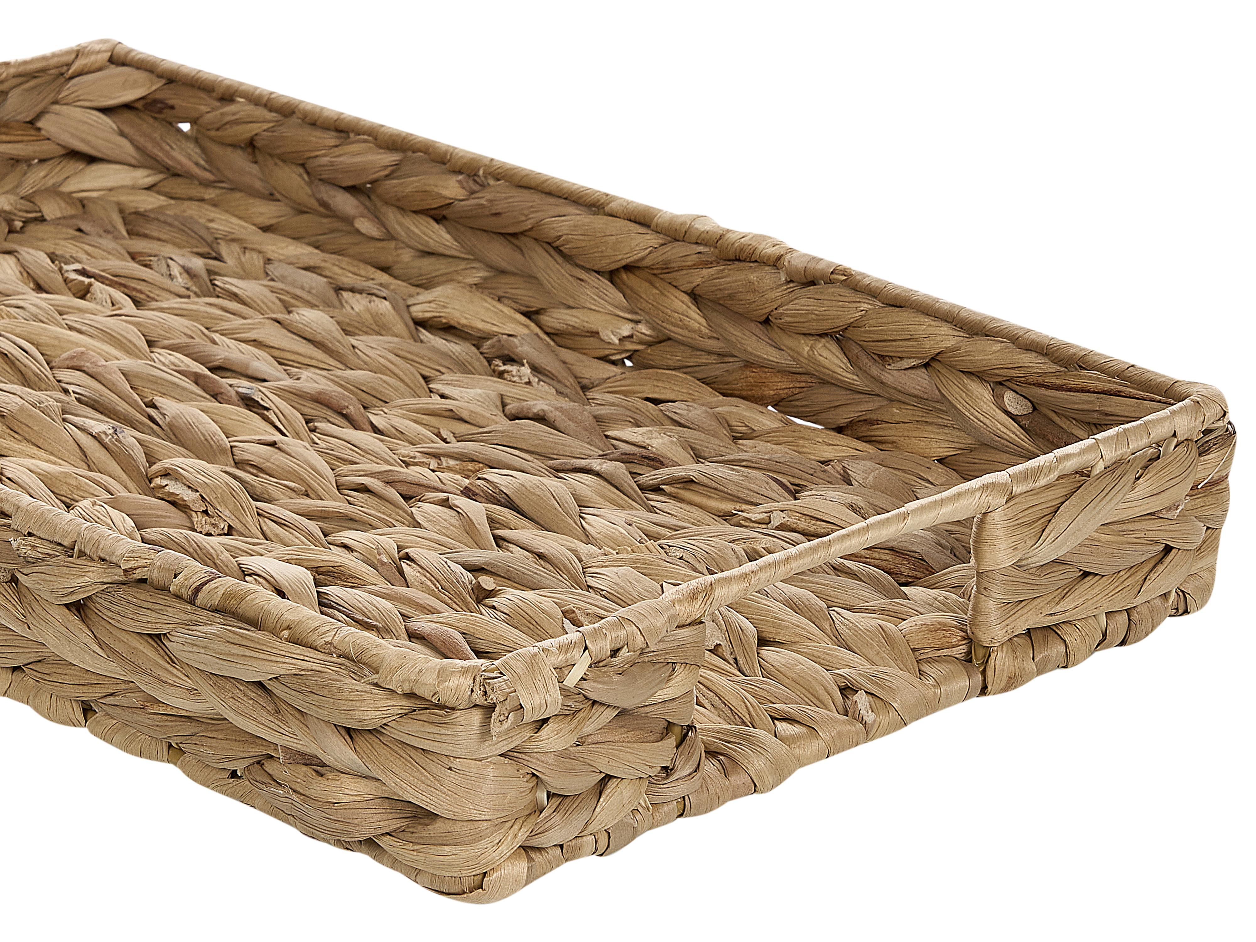 Set van 2 decoratieve dienbladen KONTUM Wicker Natuurlijk