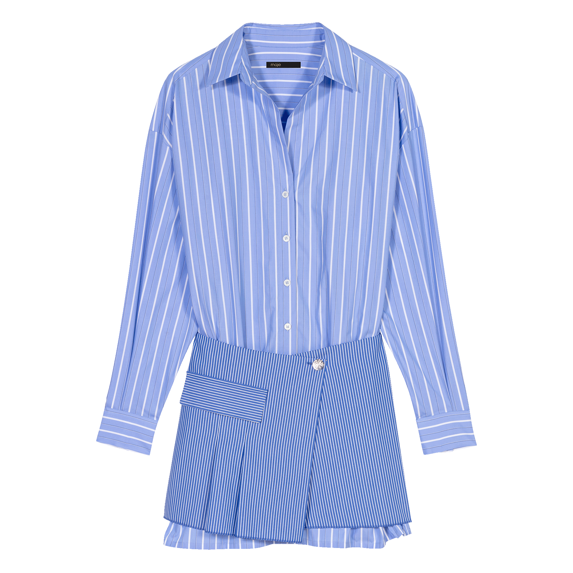 Robe chemise courte en coton | Multicolore