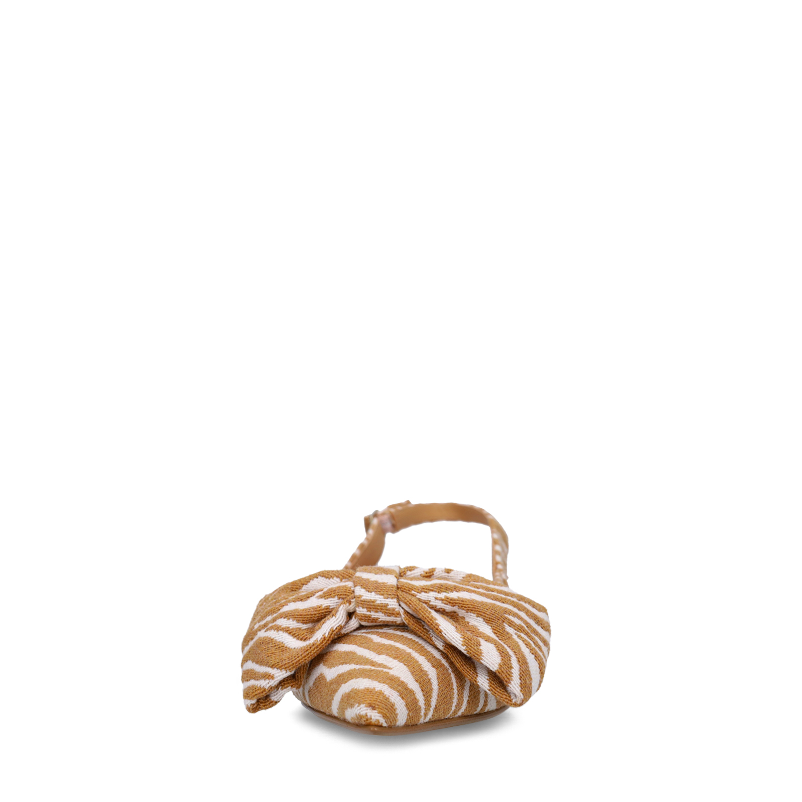 Cognac zebra slingbacks met strik