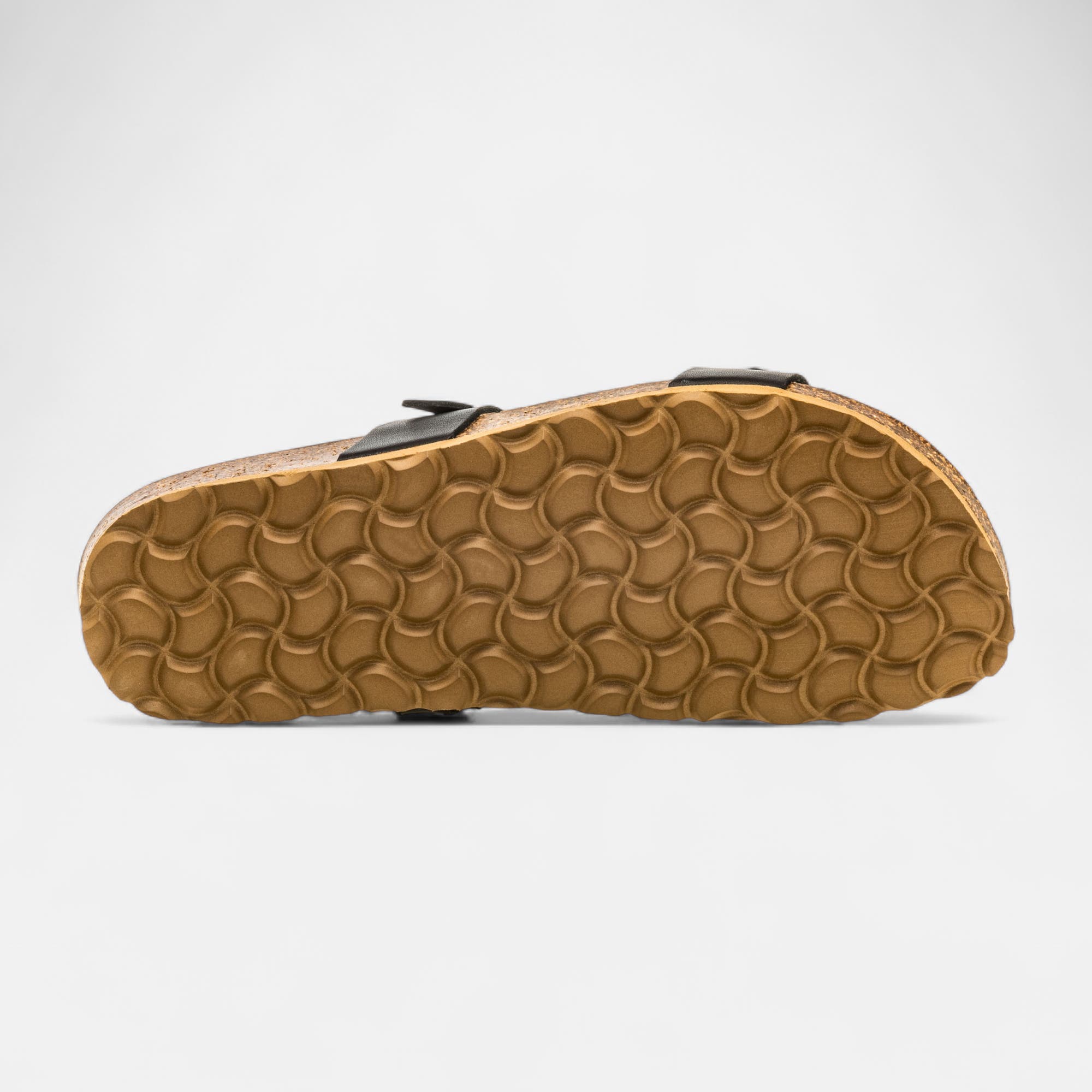 Mules semelle liège Femme en cuir noir