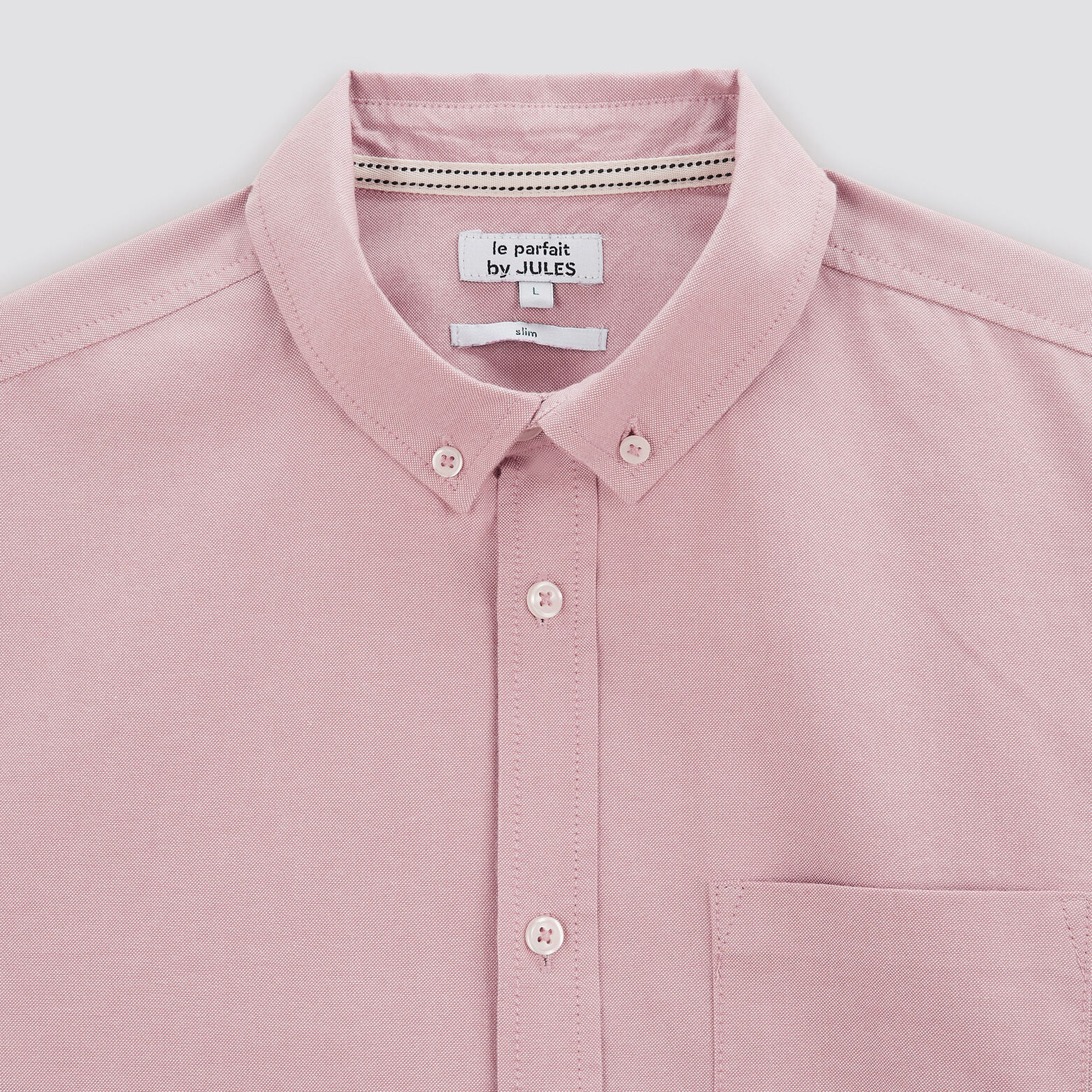 Chemise oxford unie 'le parfait by JULES' coton bi Rose pâle