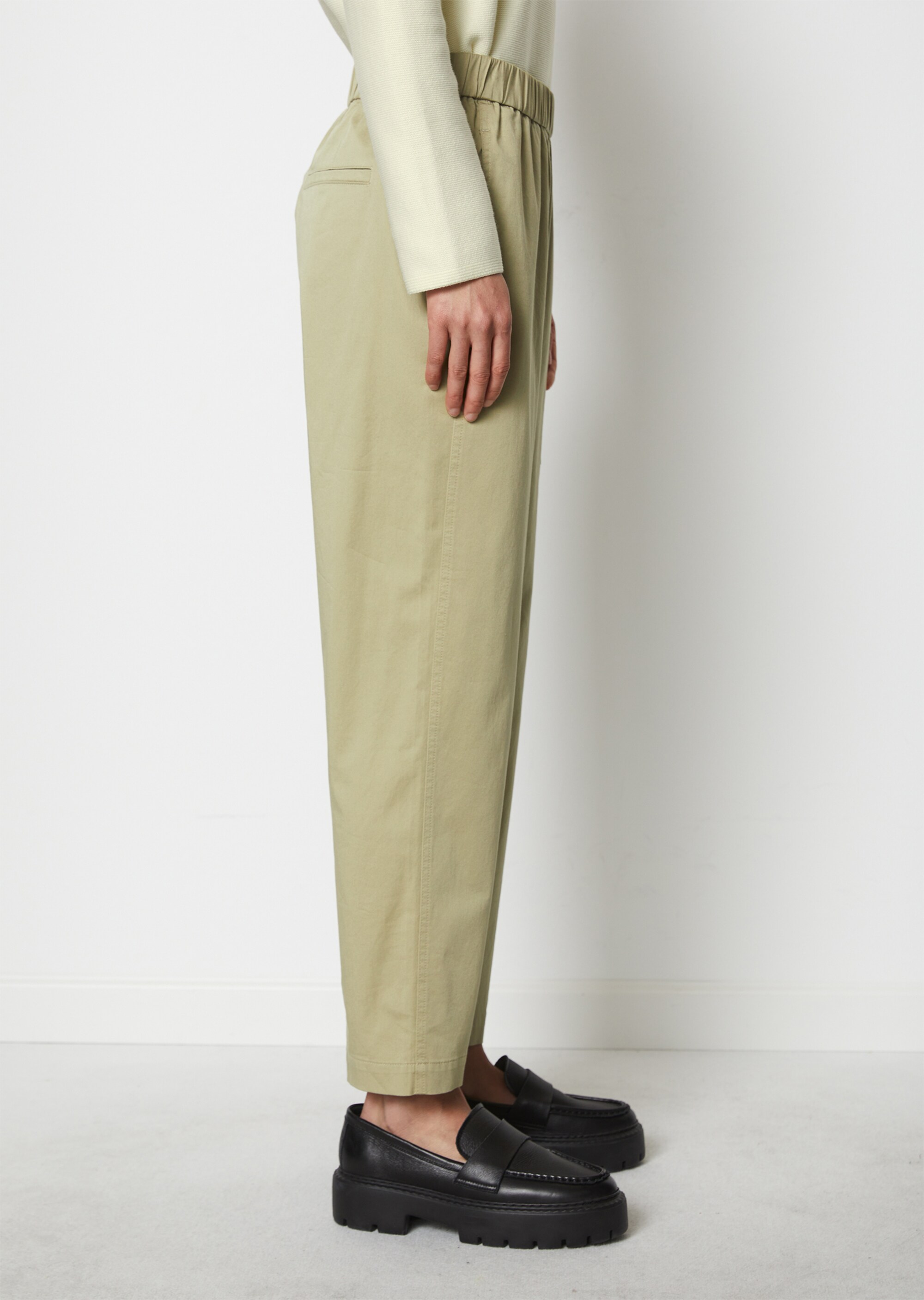 Cargo-Schlupfhose taperedaus Baumwoll-Satin-Stretch