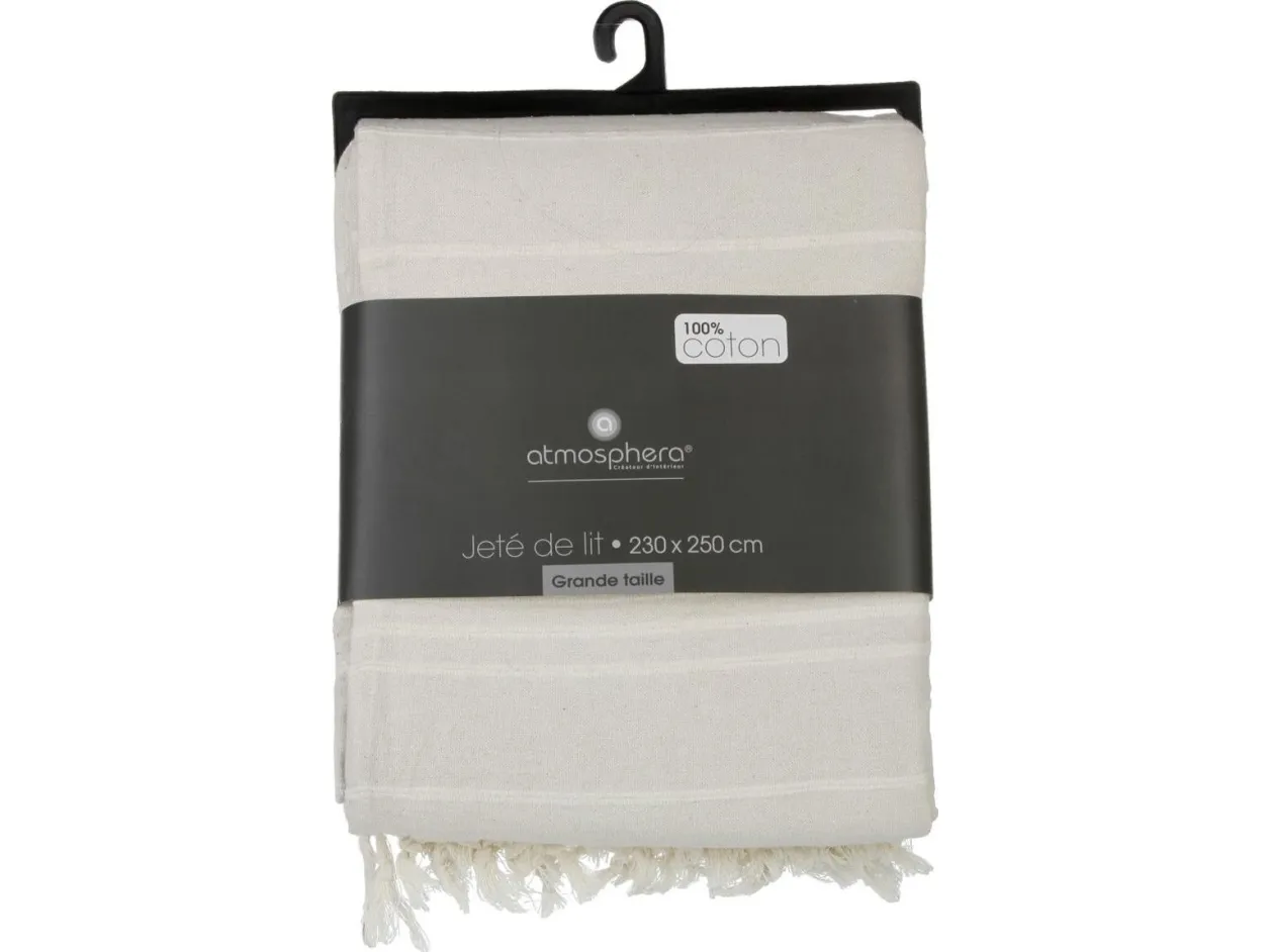 Atmosphera Creme sengetæppe 230x250 kvaster