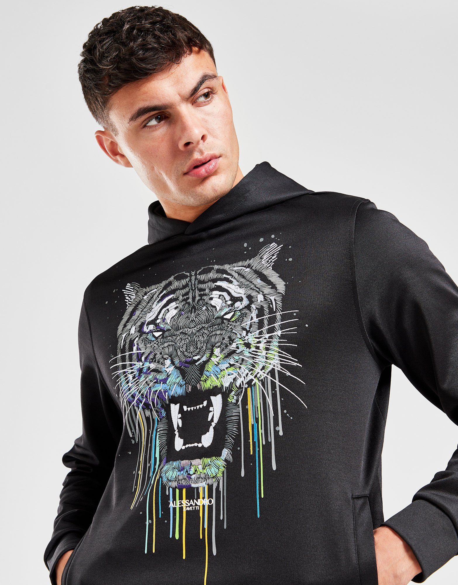 Alessandro Zavetti Sweat à Capuche Growler Paint Drip Homme