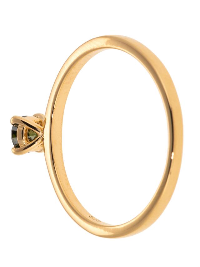 Solitär-Ring, Brillant ca. 0,25 ct., Silber 925 vergoldet