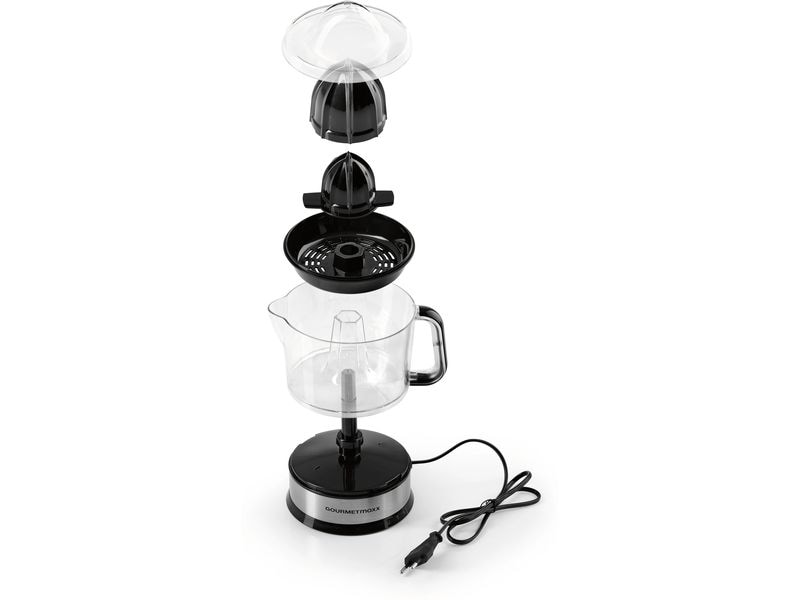 GOURMETmaxx Zitruspresse Schwarz/Silber Zitruspresse mit zwei Presskegeln