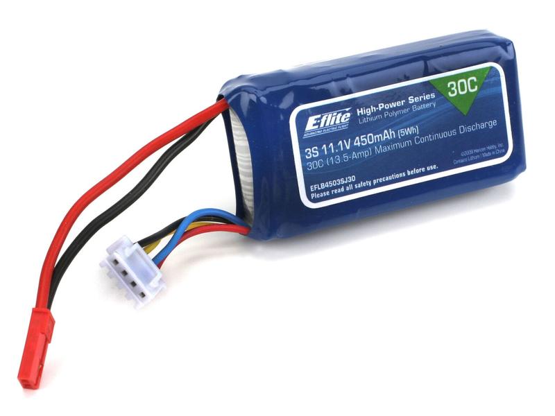 E-flite RC-Akku LiPo 450 mAh 11.1 V 30C 3S LiPo-Akku für Flugmodelle