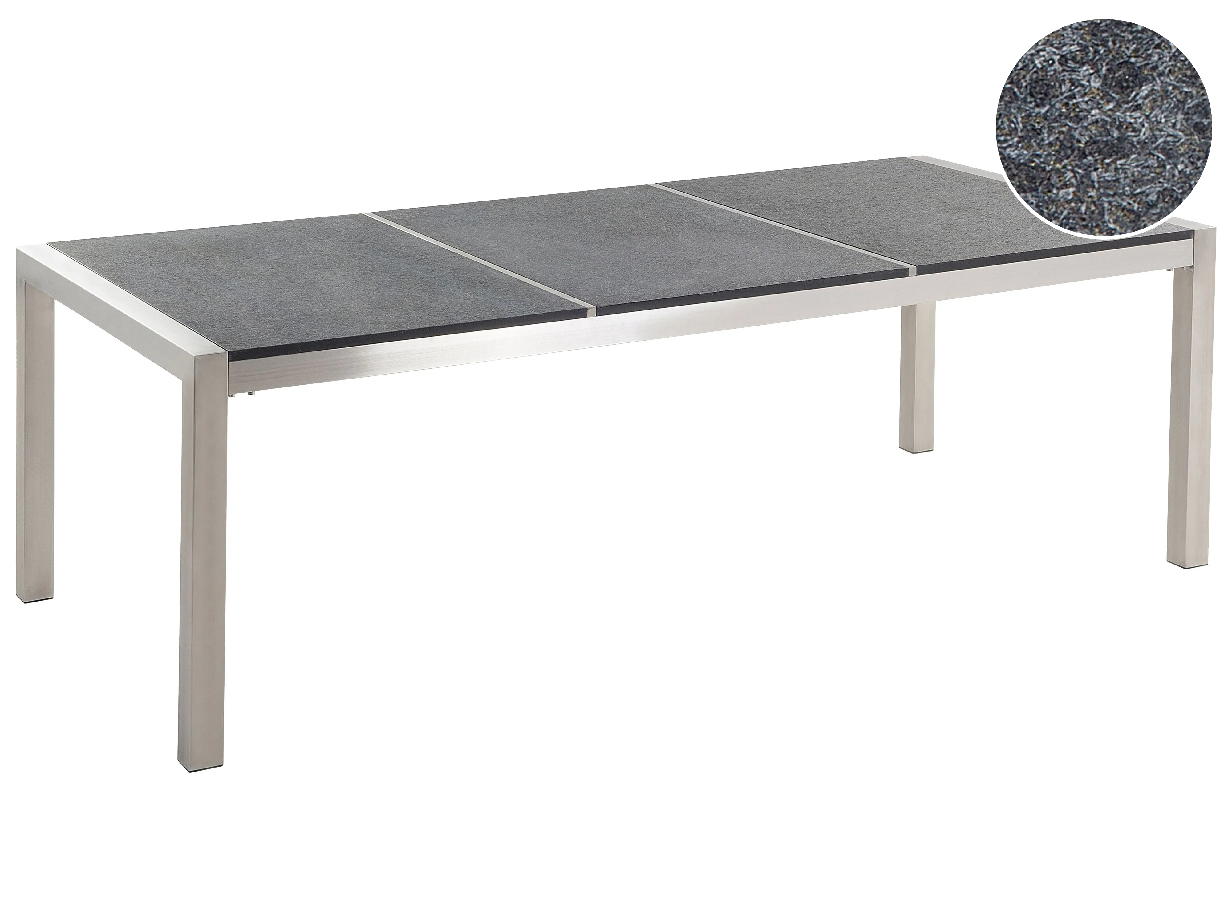Tuin eettafel GROSSETO 220 cm 100 cm Gevlamd Graniet Grafietgrijs