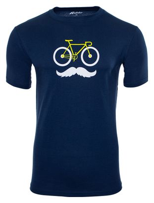 T-Shirt Manches Courtes Rubb'r Moustache Bleu