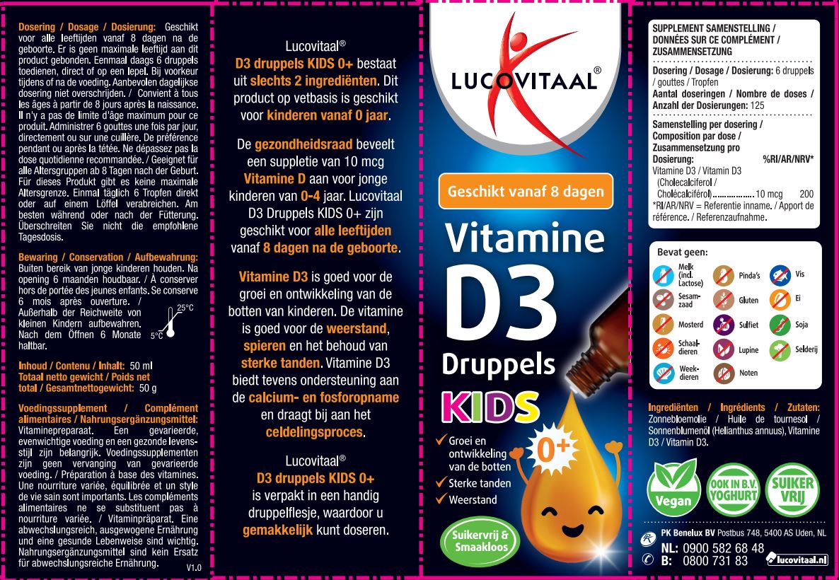 Lucovitaal D3 Vitamine Druppels Kids (50 ml)