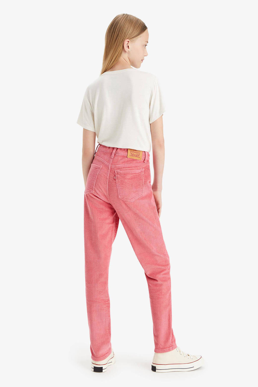 Levi's corduroy mom broek donkerroze