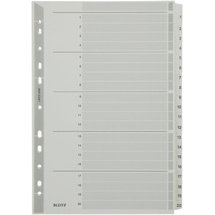 Intercalaires en carton mylar, chiffres ,A4, 1-20,gris