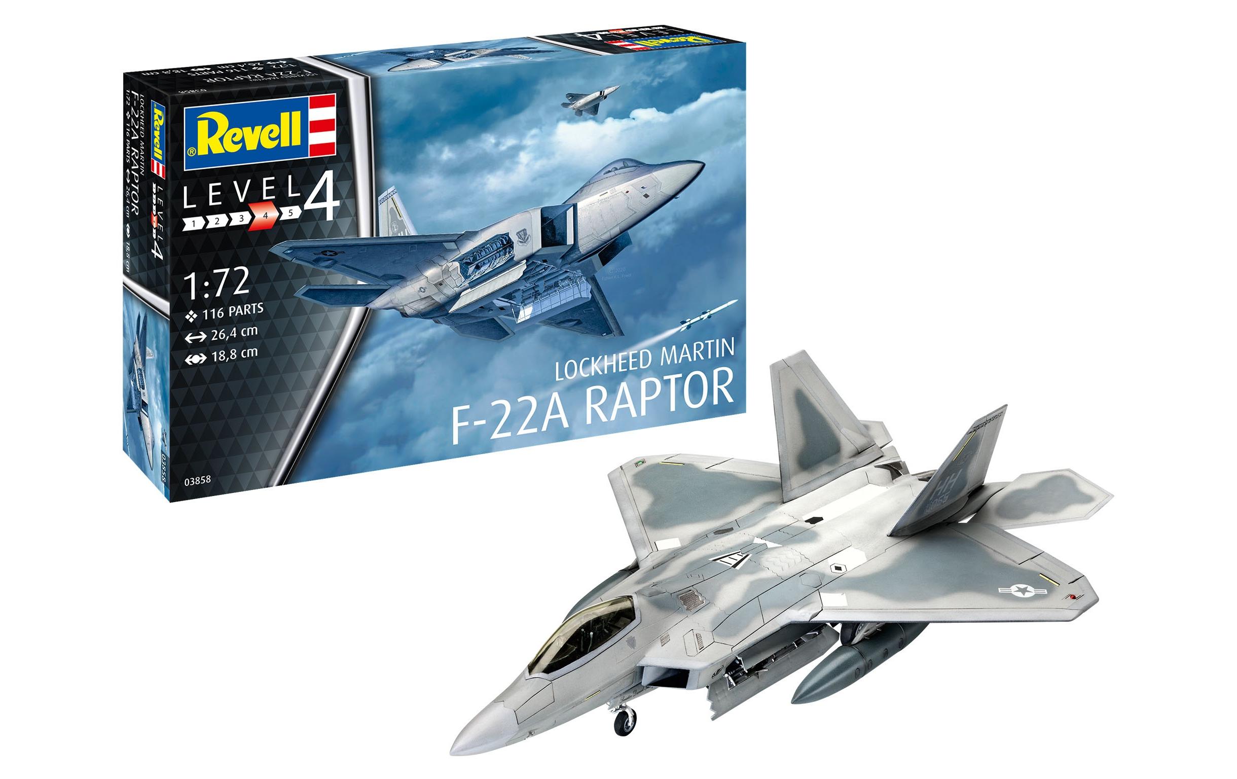 Bausatz Lockheed Martin F-22A Raptor 1:72Modellbausatz
