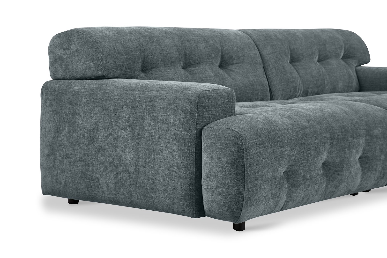 Bob 3-seter Tekstil City 72 Blue Grey med sorte ben.