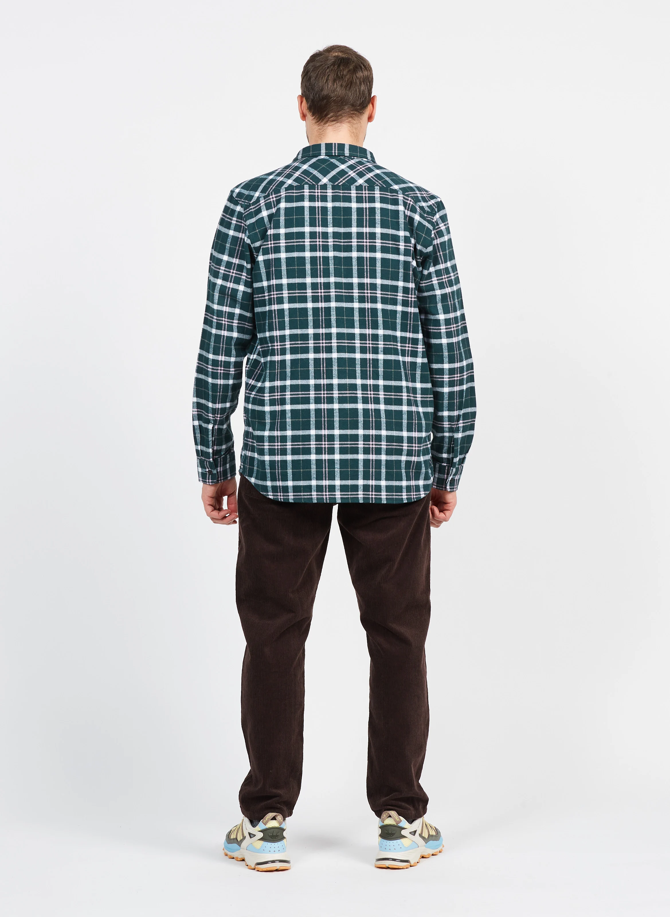 Chemise col classique regular-fit à carreaux en coton | Vert