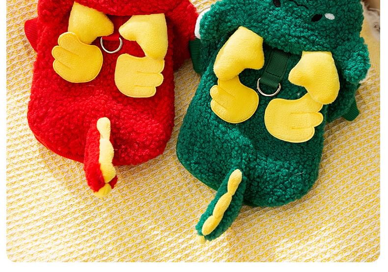 Cissilli - Dinosaurus Faux Shearling Hooded Pet Top