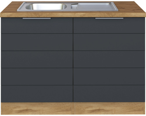 Held Furniture wastafelkast inclusief spoelbak Florence BxDxH 120x60x86 cm grijs mat gedemonteerd scharnier omkeerbaar (links of rechts te monteren)